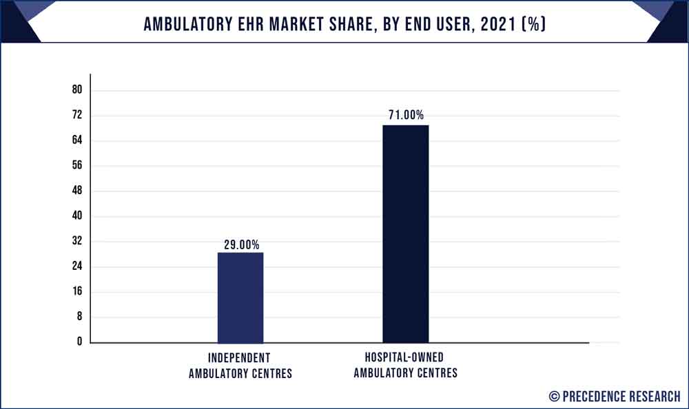 Ambulatory EHR Market Share, By End User, 2022 (%)