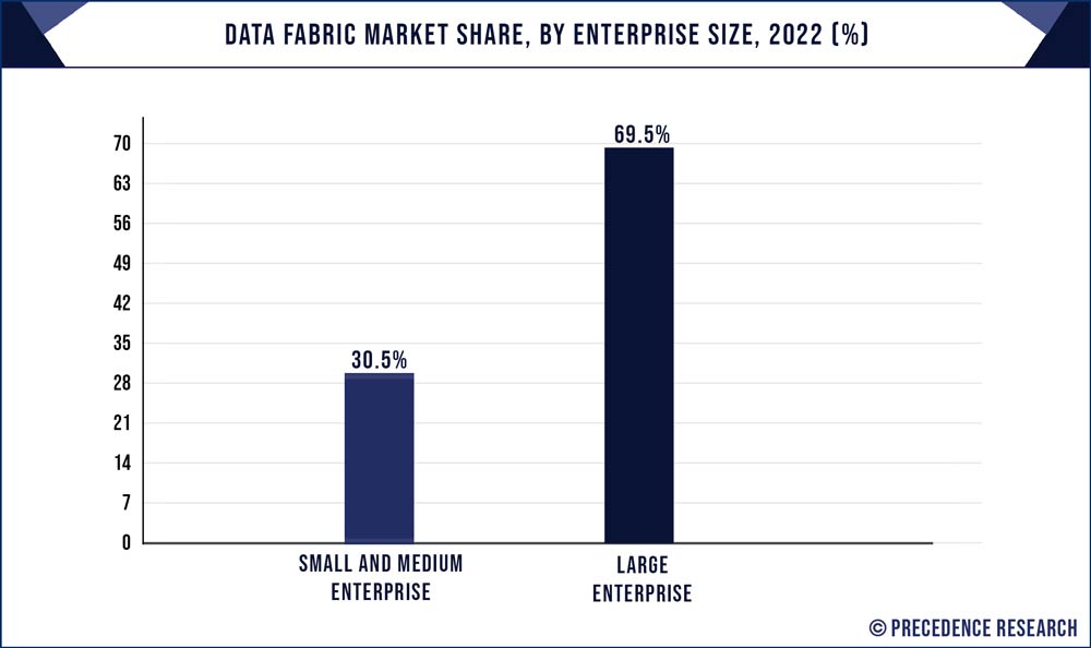 Data Fabric Market Share, By Enterprise Size, 2022 (%)