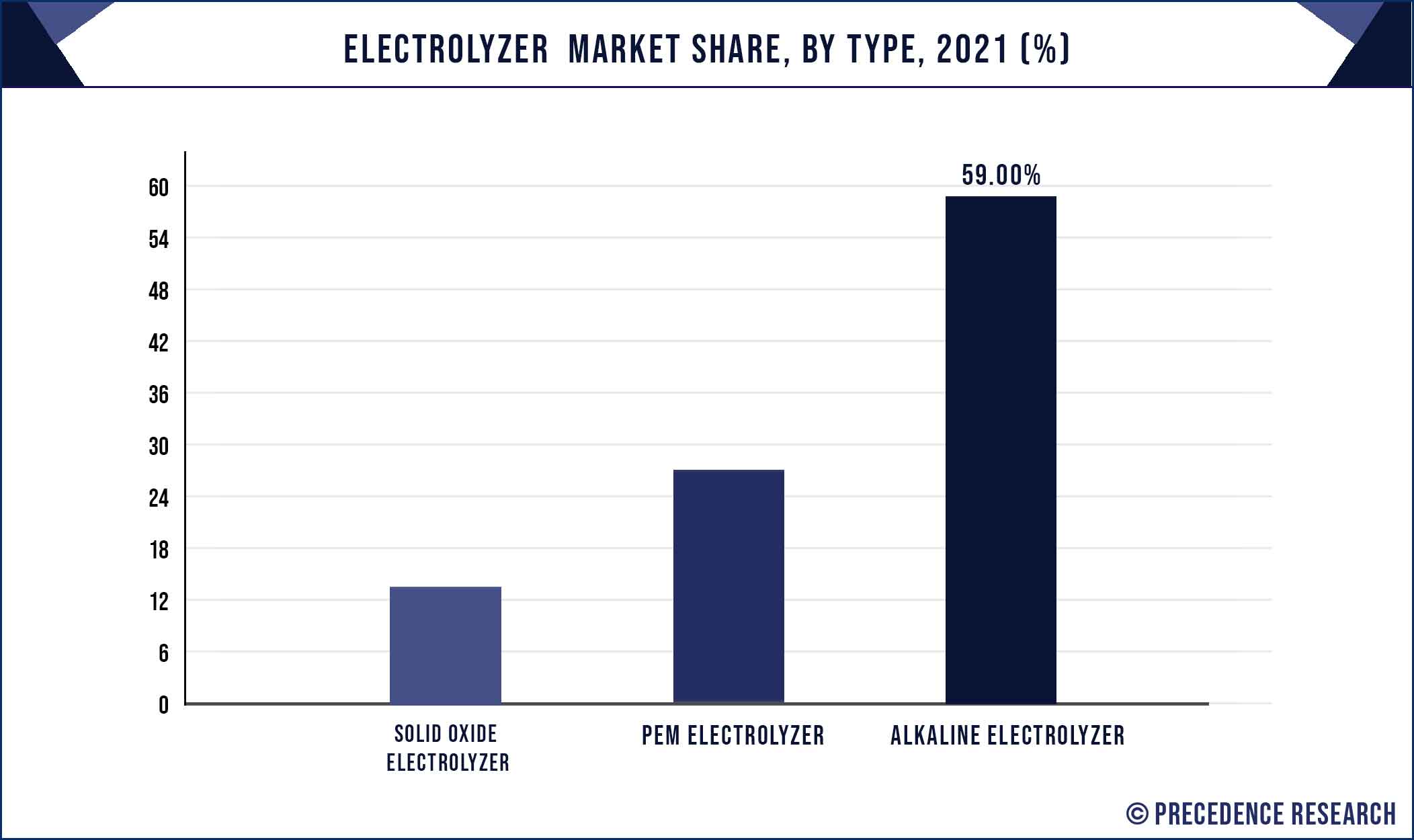 Electrolyzer Market Share, By Type, 2021 (%)