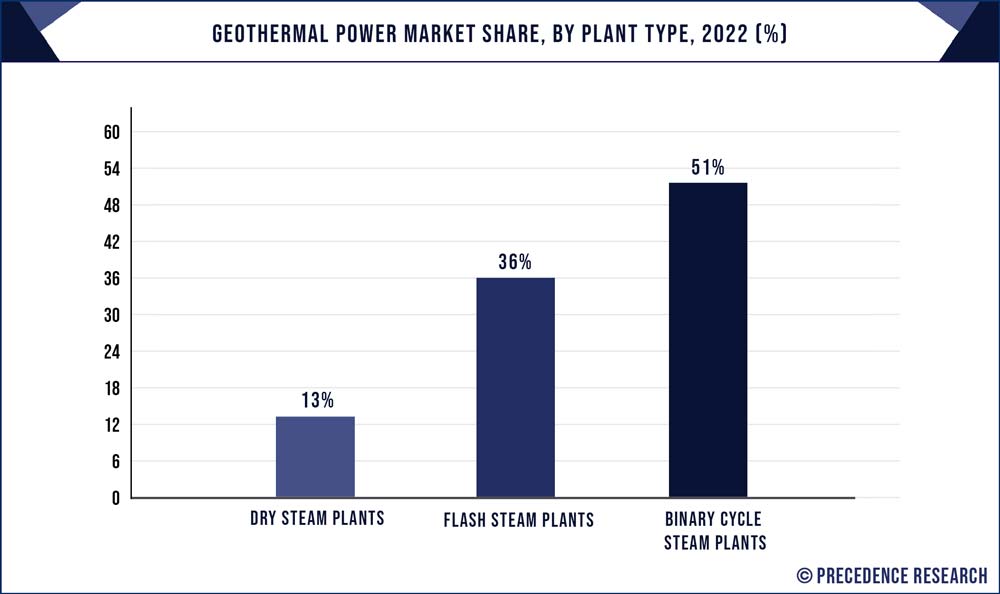 Geothermal Power Market Share, By Plant Type, 2022 (%)