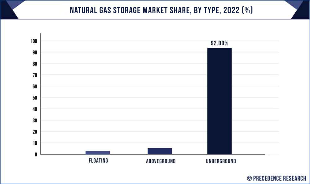 Natural Gas Storage Market Share, By Type, 2021 (%)