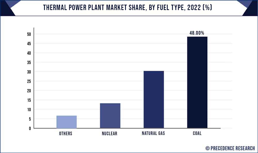 Thermal Power Plant Market Share, By Fuel Type, 2022 (%)