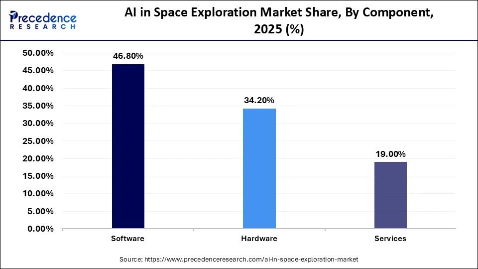 AI in Space Exploration Market Share, By Component, 2025 (%)