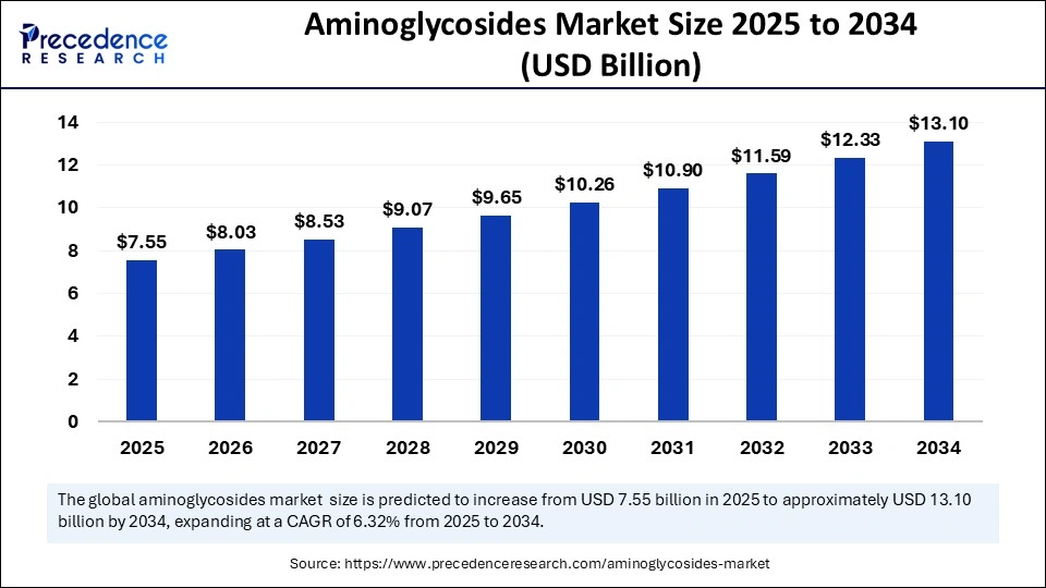 Aminoglycosides Market Size 2025 to 2034