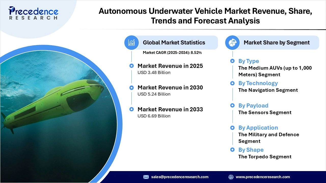 Autonomous Underwater Vehicle Market Revenue Statistics