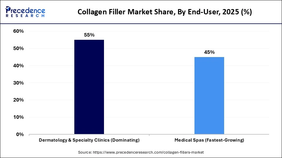 Collagen Filler Market Share, By End-User, 2025 (%)