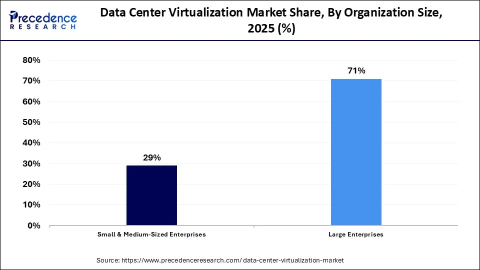 Data Center Virtualization Market Share, By Organization Size, 2025 (%)