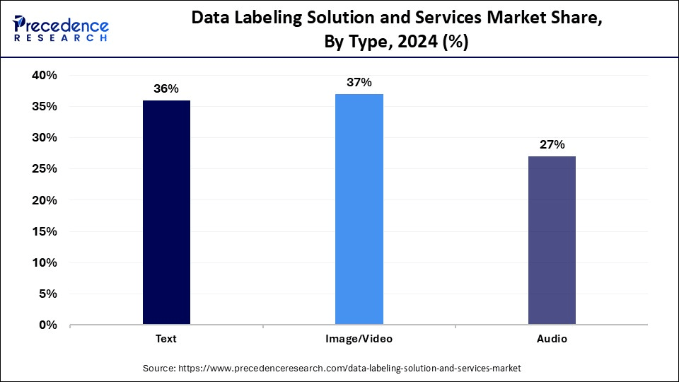 Data Labeling Solution and Services Market Share, By Type, 2024 (%)