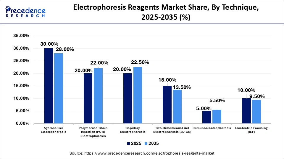 Electrophoresis Reagents Market Share, By Technique, 2025-2035 (%)