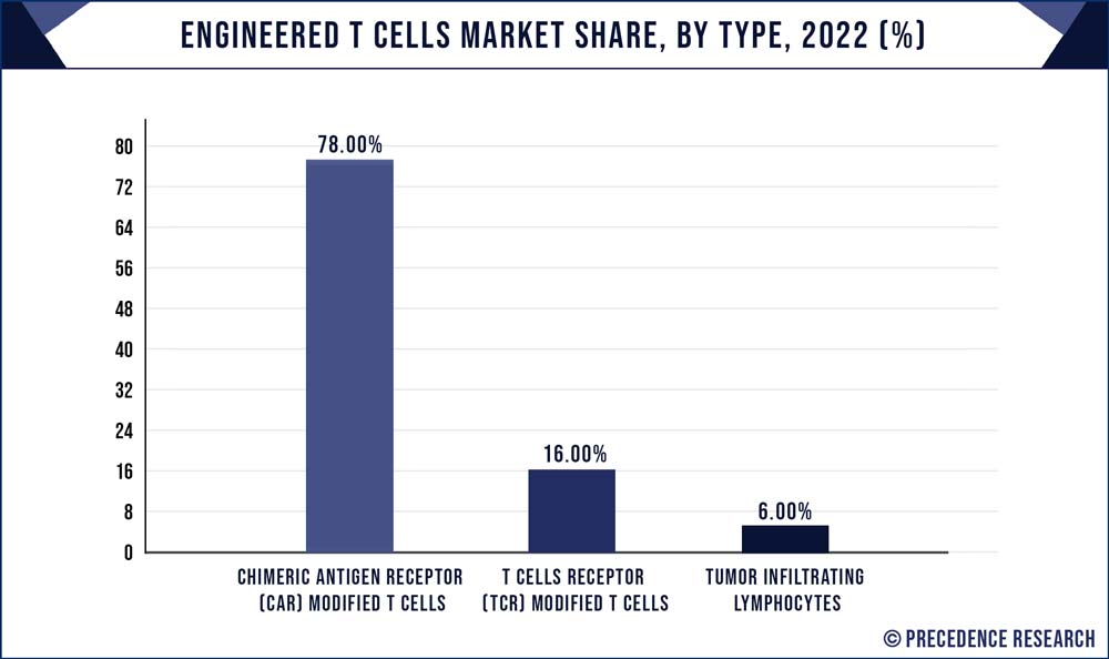 Engineered T Cells Market Share, By Type, 2022 (%)
