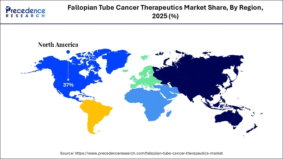 Fallopian Tube Cancer Therapeutics Market Share, By Region, 2025 (%)