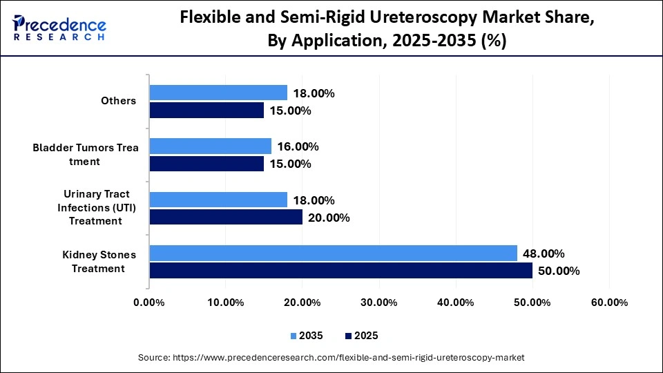 Flexible and Semi-Rigid Ureteroscopy Market Share, By Application, 2025-2035 (%)
