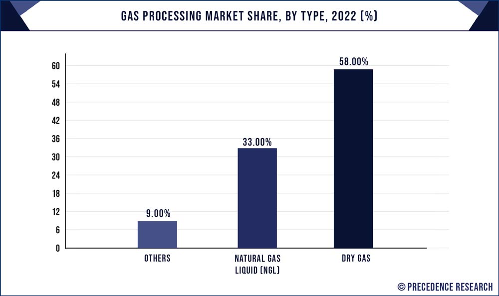 Gas Processing Market Share, By Type, 2022 (%)