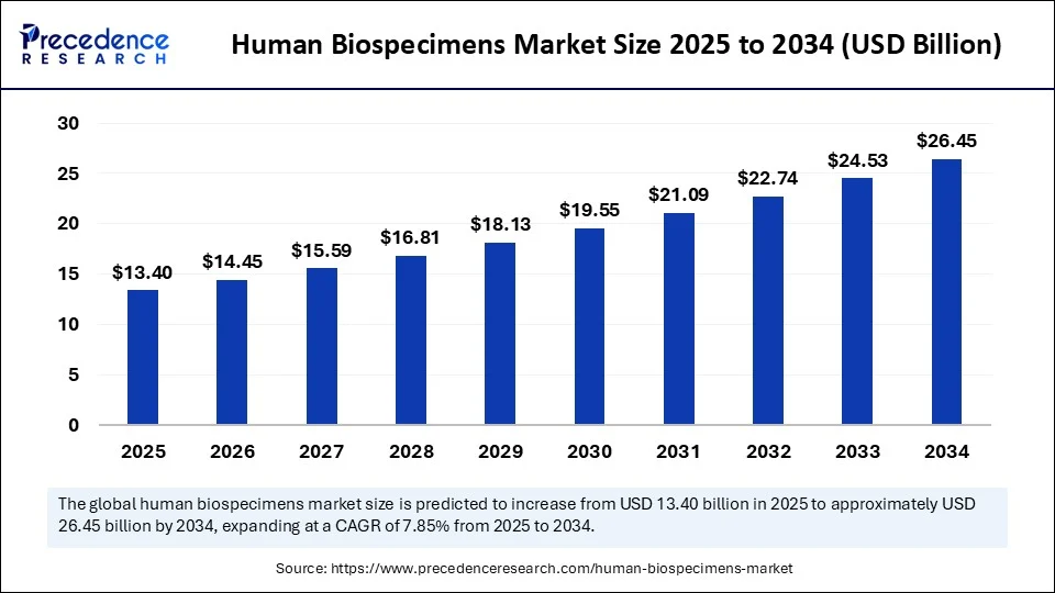 Human Biospecimens Market Size 2025 to 2034