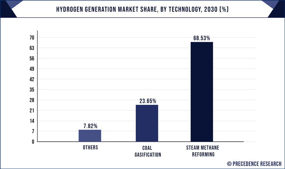Hydrogen Generation Market Share, By Technology, 2030 (%)