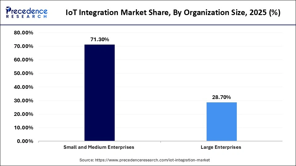 IoT Integration Market Share, By Organization Size, 2025 (%)