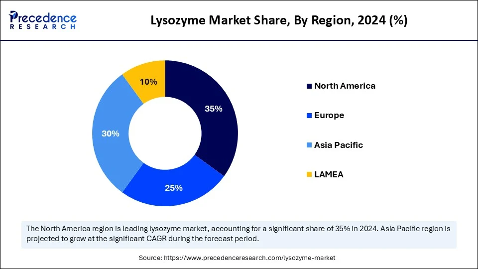 Lysozyme Market Share, By Region, 2024 (%)