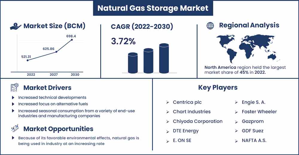 Natural Gas Storage Market Size and Growth Rate From 2022 To 2030