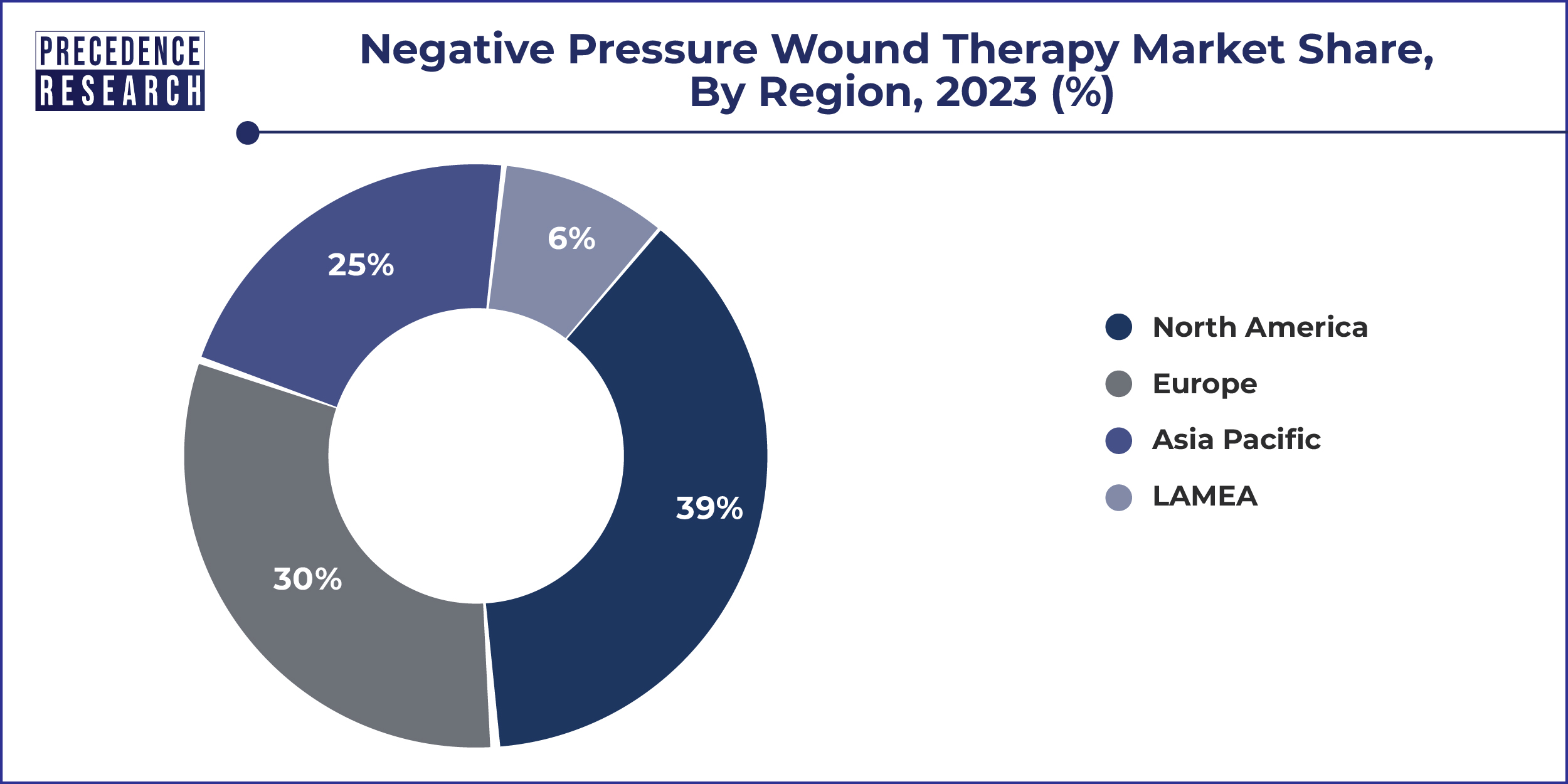 Negative Pressure Wound Therapy Market Share, By Region, 2023 (%)