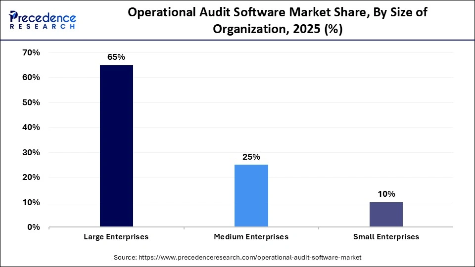 Operational Audit Software Market Share, By Size of Organization, 2025 (%)
