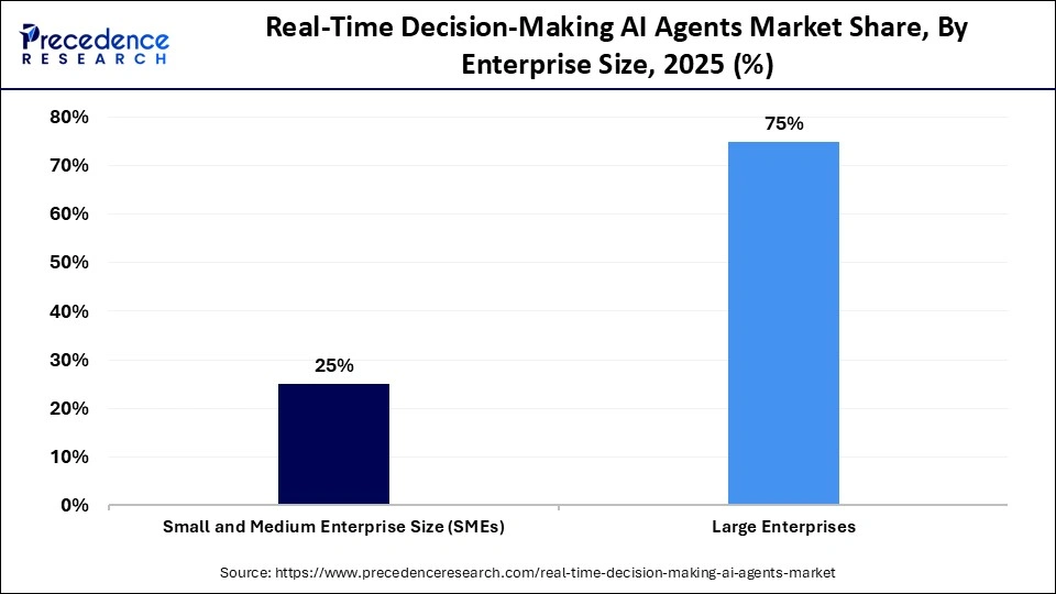 Real-Time Decision-Making AI Agents Market Share, By Enterprise Size, 2025 (%)