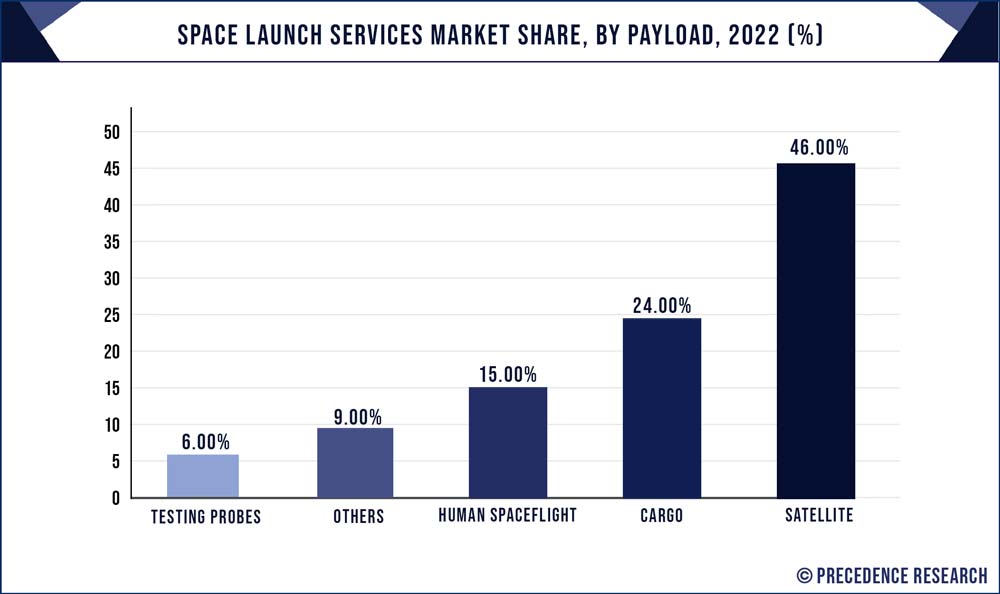 Space Launch Services Market Share, By Payload, 2022 (%)