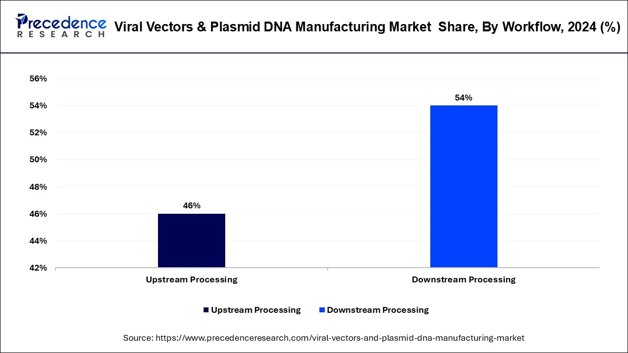 Viral Vector and Plasmid DNA Manufacturing Market Share, By Workflow, 2024 (%)